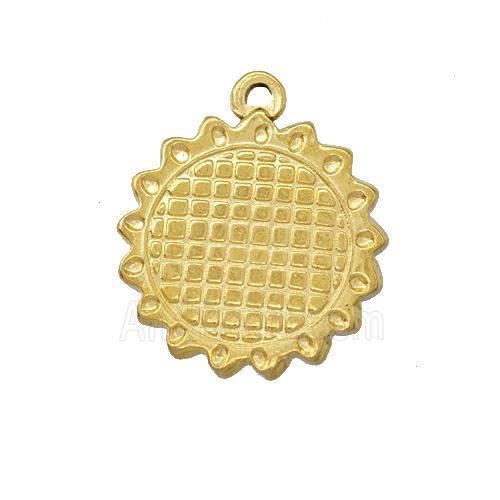 Stainless Steel Sun Charms Pendant Gold Plated