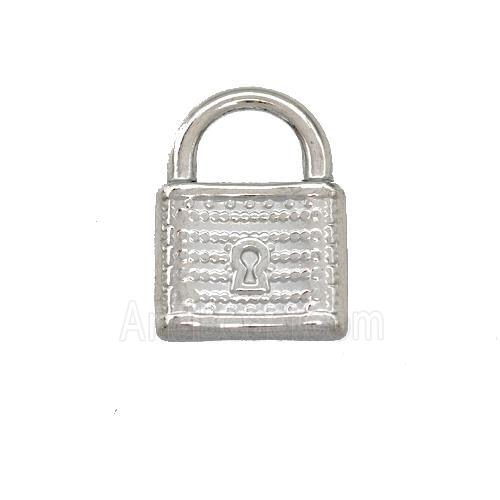 Raw Stainless Steel Lock Pendant