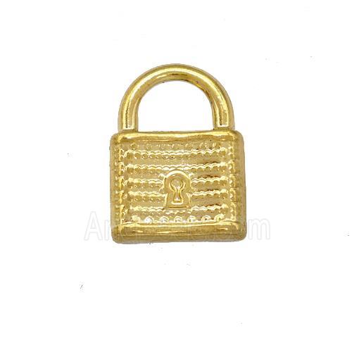 Stainless Steel Lock Pendant Gold Plated