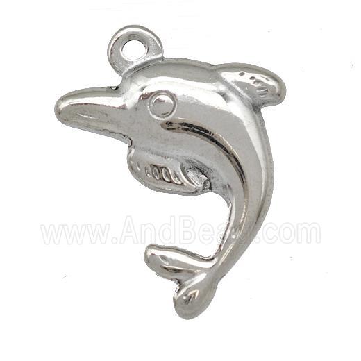 Raw Stainless Steel Dolphin Charms Pendant