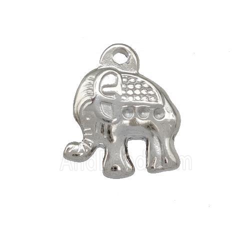 Raw Stainless Steel Elephant Pendant