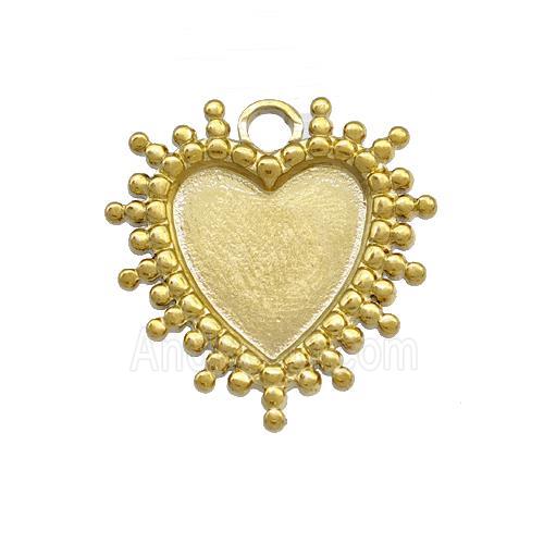 Stainless Steel Heart Pendant With Pad Gold Plated