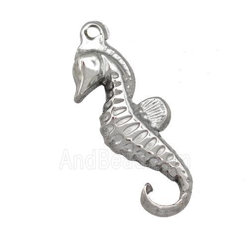 Raw Stainless Steel Seahorse Charms Pendant