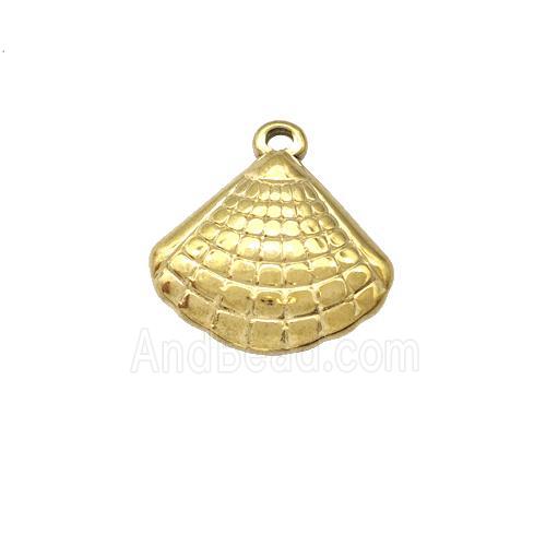 Stainless Steel Sea Shell Charms Pendant Gold Plated