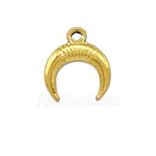 Stainless Steel Crescent Pendant Gold Plated
