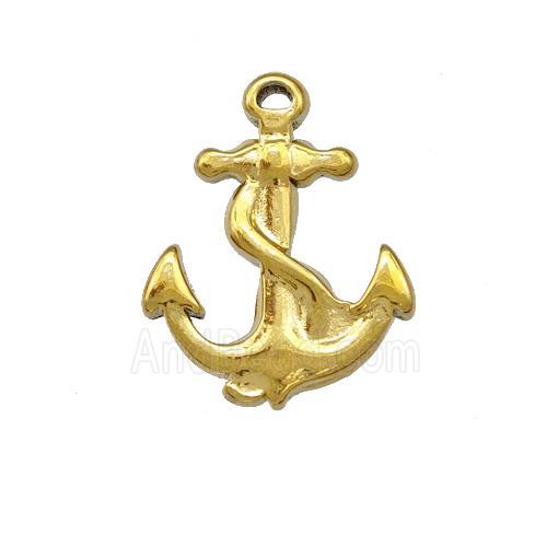 Stainless Steel Anchor Charms Pendant Gold Plated