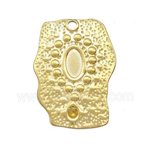 Stainless Steel Slice Pendant With Pad Gold Plated