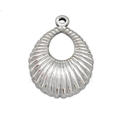 Raw Stainless Steel Teardrop Pendant Hollow