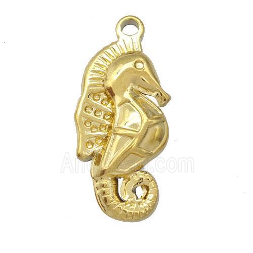Stainless Steel Seahorse Charms Pendant Gold Plated
