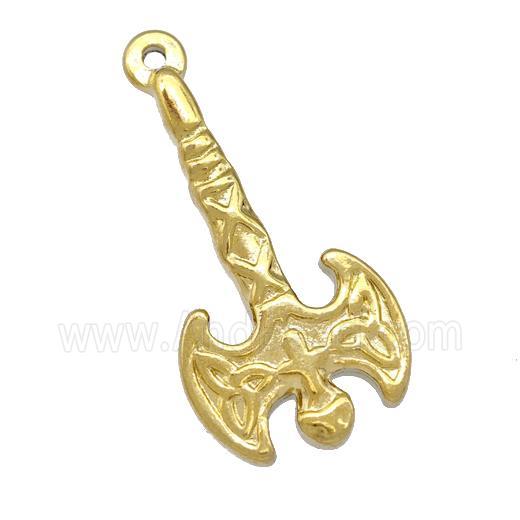 Stainless Steel Battle Axe Charms Pendant Gold Plated