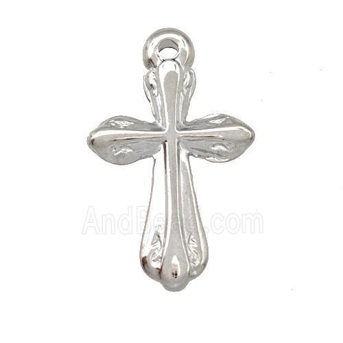 Raw Stainless Steel Cross Pendant