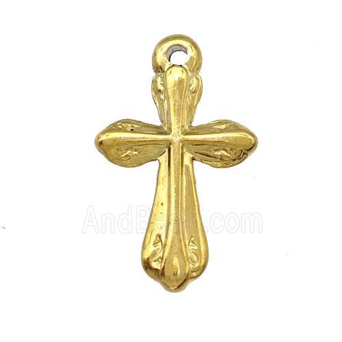 Stainless Steel Cross Pendant Gold Plated