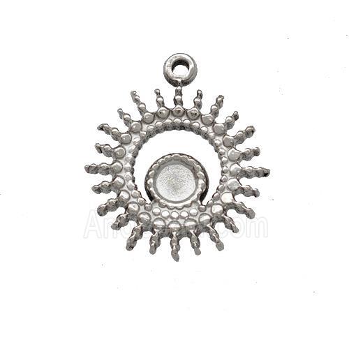 Raw Stainless Steel Sun Pendant With Pad