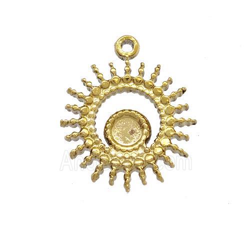 Stainless Steel Sun Pendant With Pad Gold Plated