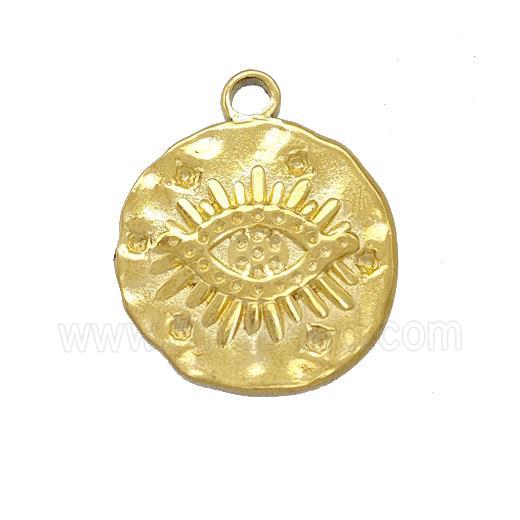 Stainless Steel Eye Charms Pendant Circle Gold Plated