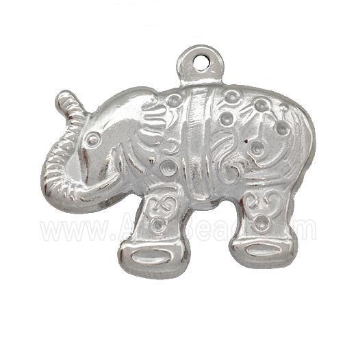 Raw Stainless Steel Elephant Charms Pendant