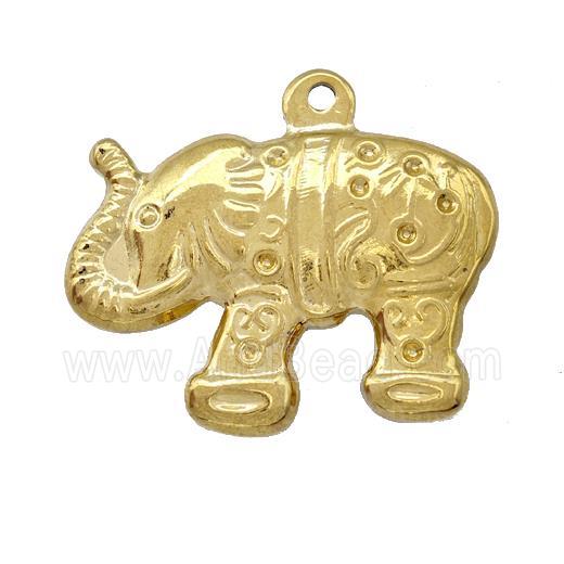 Stainless Steel Elephant Charms Pendant Gold Plated