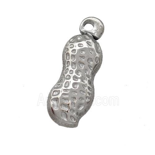 Raw Stainless Steel Peanut Pendant