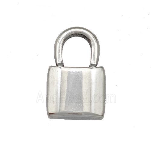 Raw Stainless Steel Lock Pendant