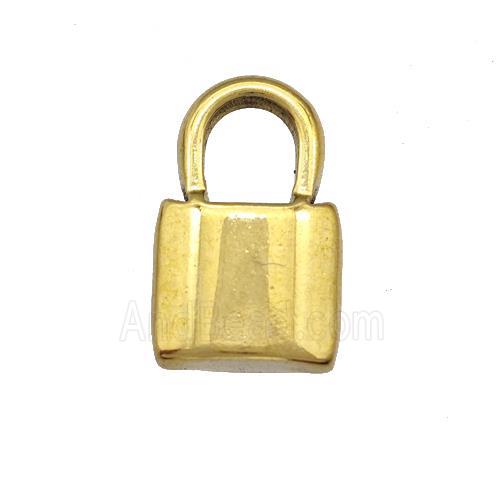 Stainless Steel Lock Pendant Gold Plated