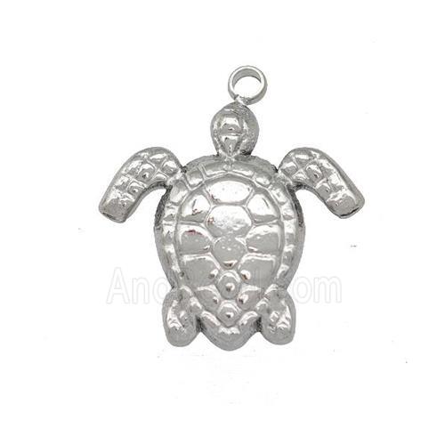 Raw Stainless Steel Tortoise Charms Pendant