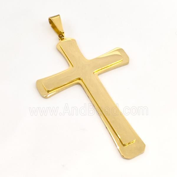 Stainless Steel Cross Pendant Gold Plated