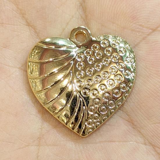 216 Stainless Steel Heart Pendant Gold Plated