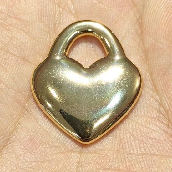 216 Stainless Steel Heart Pendant Gold Plated