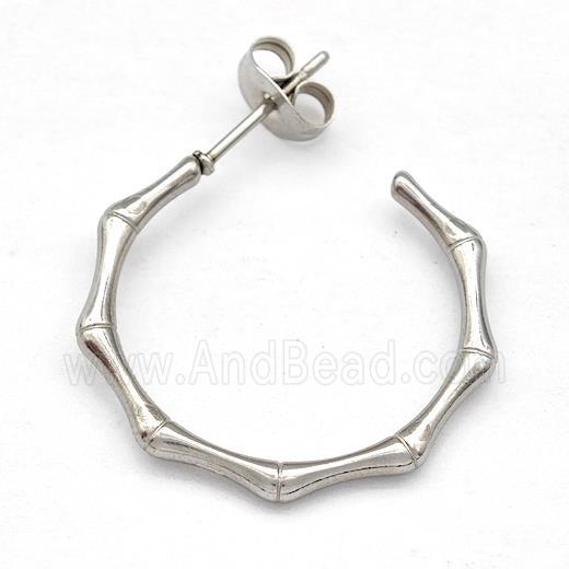 Raw Stainless Steel Studs Earrings Bamboo