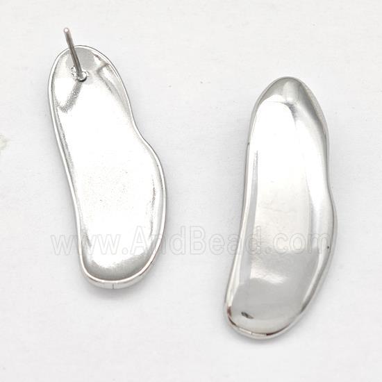 Raw Stainless Steel Stud Earring