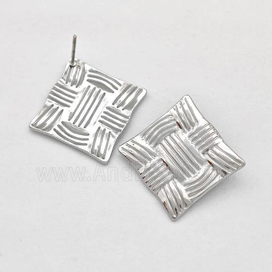 Raw Stainless Steel Stud Earring