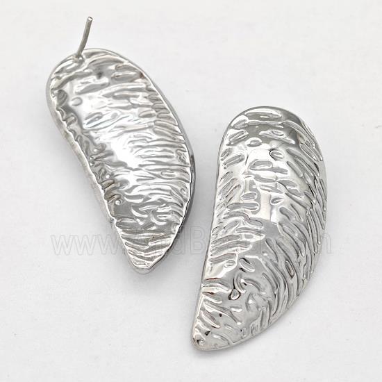 Raw Stainless Steel Stud Earring Wings