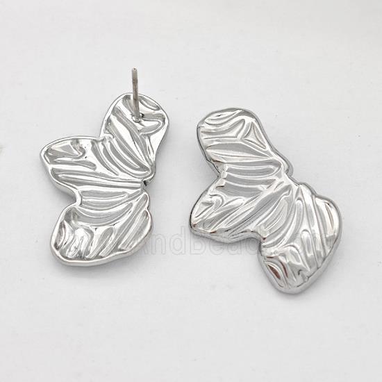 Raw Stainless Steel Stud Earring