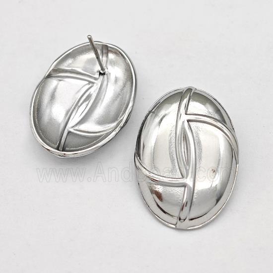 Raw Stainless Steel Stud Earring