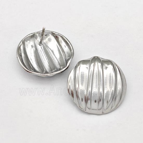 Raw Stainless Steel Stud Earring