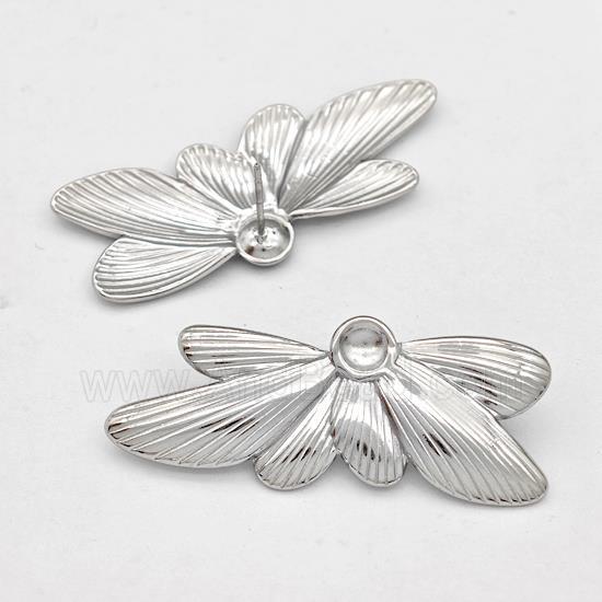 Raw Stainless Steel Stud Earring Wings