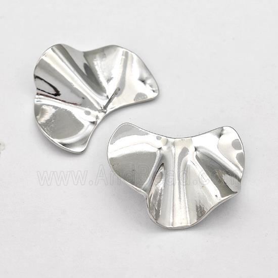 Raw Stainless Steel Stud Earring Leaf
