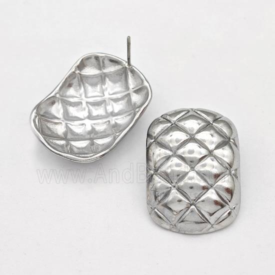 Raw Stainless Steel Stud Earring