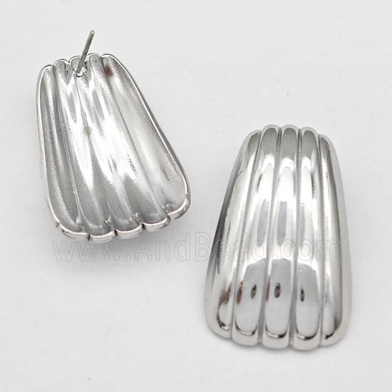 Raw Stainless Steel Stud Earring
