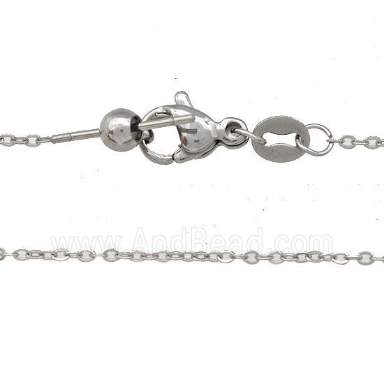 Raw Stainless Steel Necklace Rolo Chain