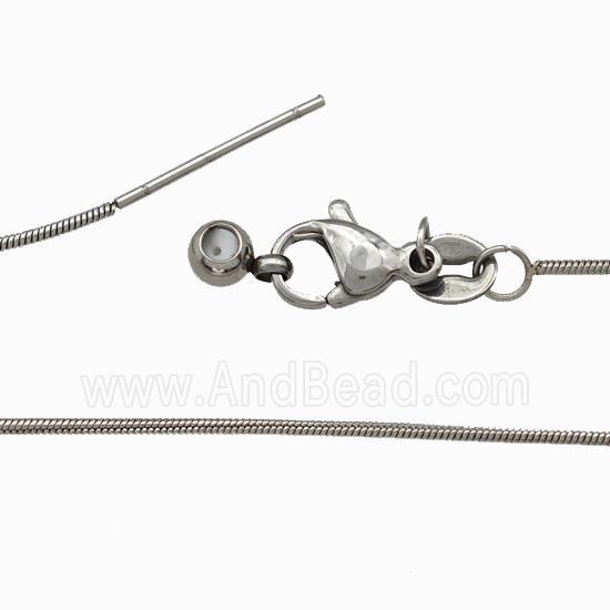 Raw Stainless Steel Snake Necklace Chain