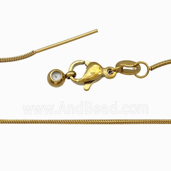 Stainless Steel Snake Necklace Chain Gold Plated