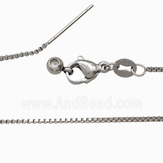 Raw Stainless Steel Necklace Box Chain