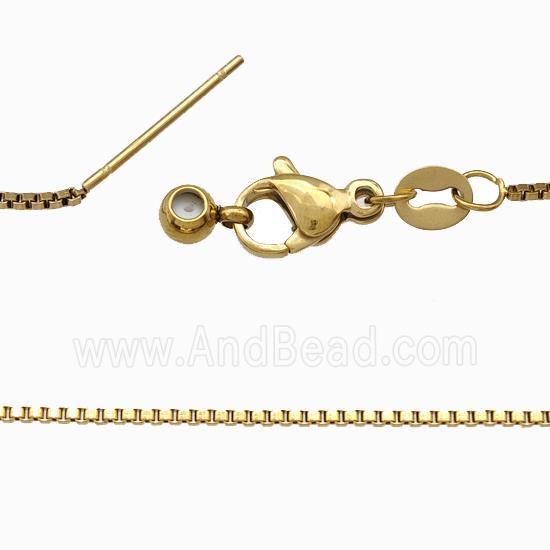Stainless Steel Necklace Chain Box Gold Plated