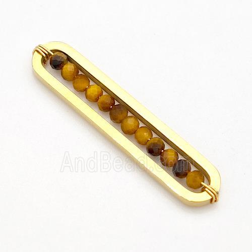 Stainless Steel Pendant With Tiger Eye Stone Wire Wrapped