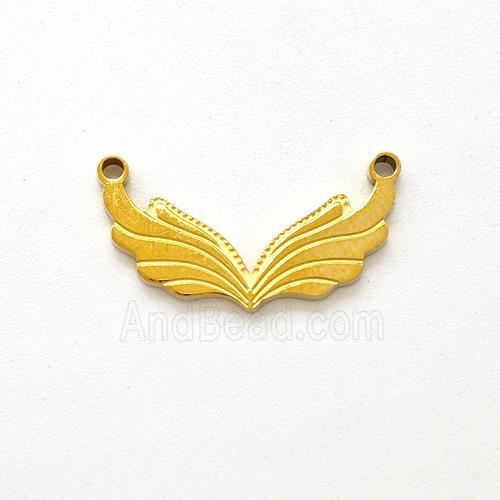 Stainless Steel Angel Wings Pendant 2loops Gold Plated