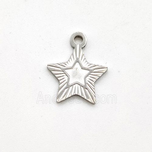 Raw Stainless Steel Star Pendant