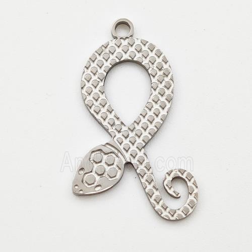 Raw Stainless Steel Snake Charms Pendant