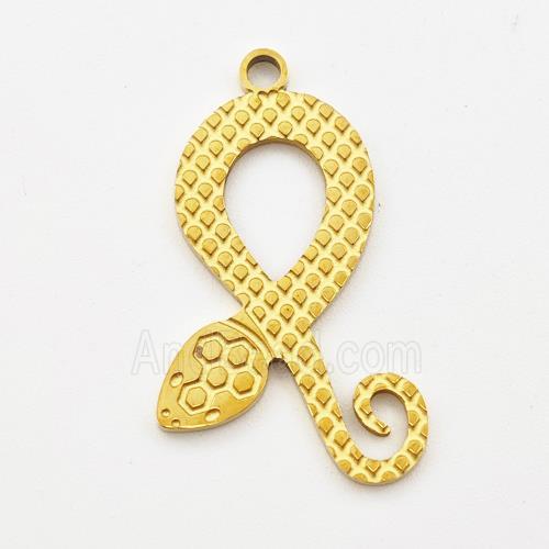Stainless Steel Snake Charms Pendant Gold Plated