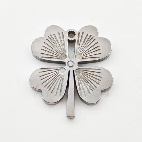 Raw Stainless Steel Clover Pendant